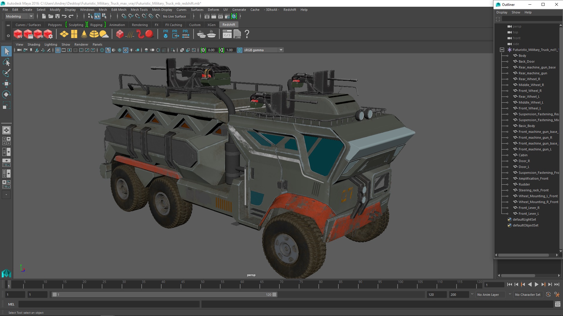 3D model Futuristic Military Truck