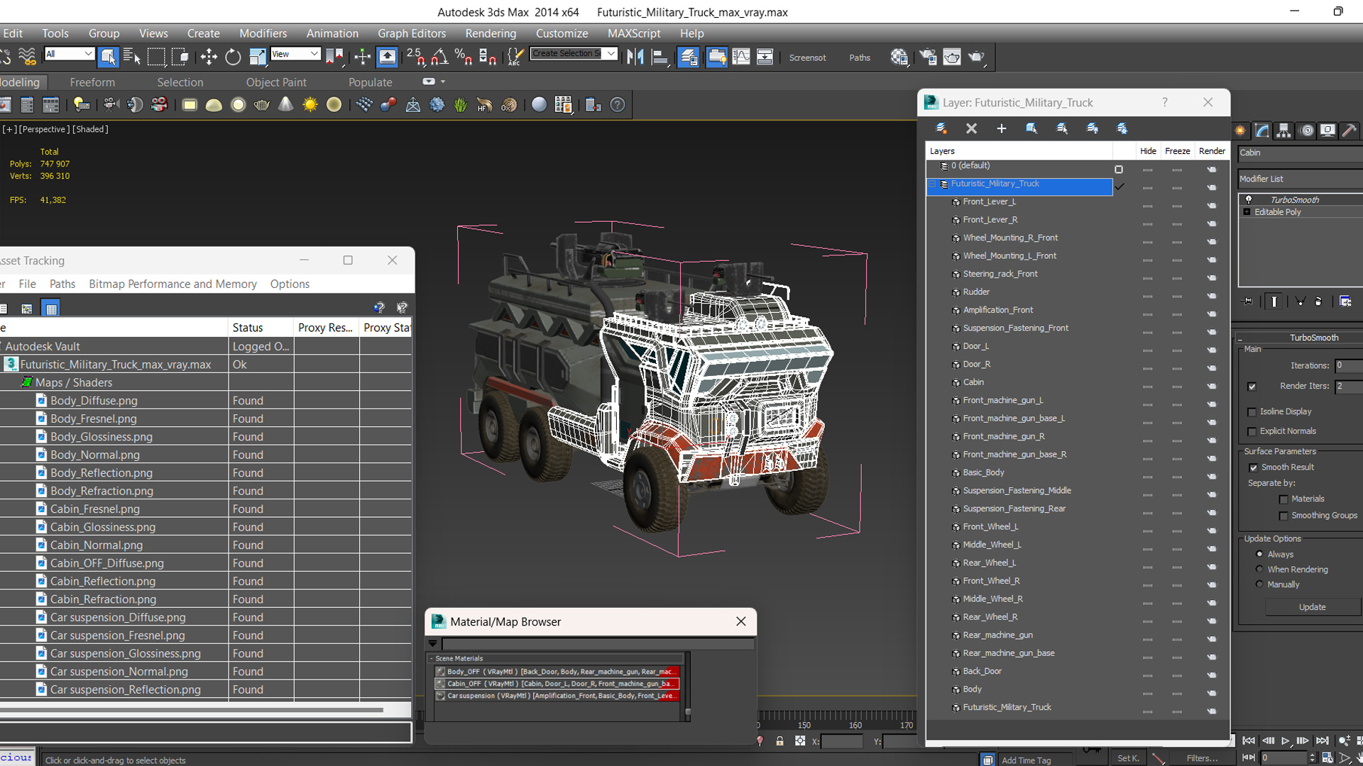 3D model Futuristic Military Truck
