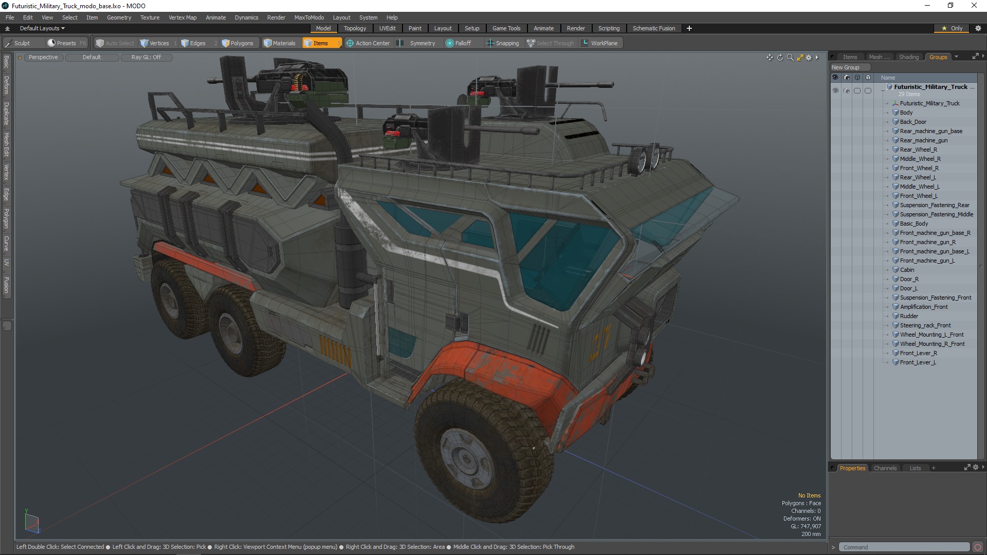 3D model Futuristic Military Truck