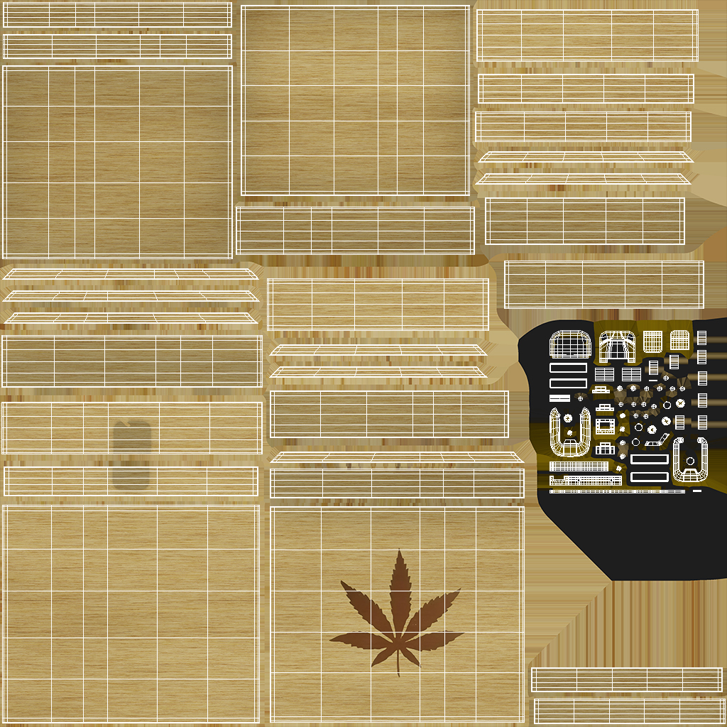 3D model Cannabis Cigars Box Open Empty