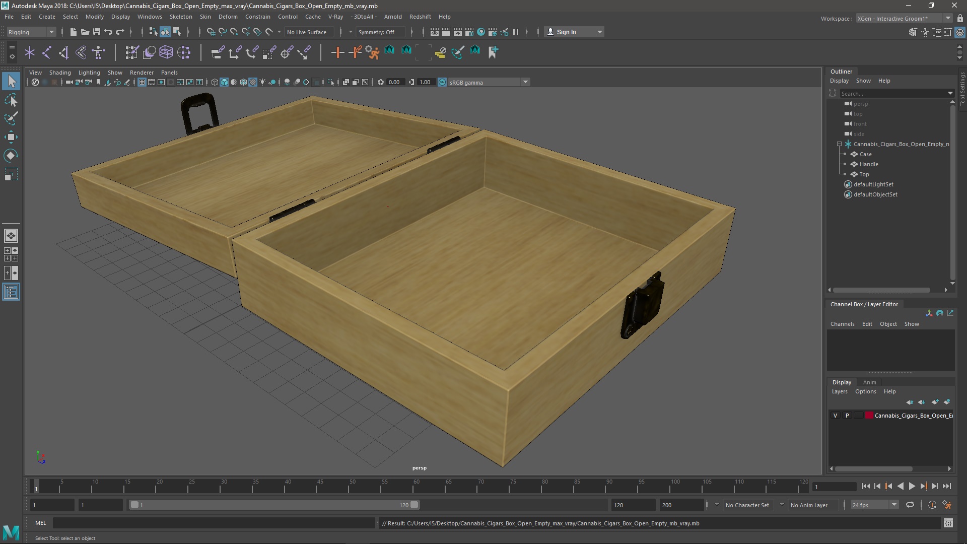 3D model Cannabis Cigars Box Open Empty
