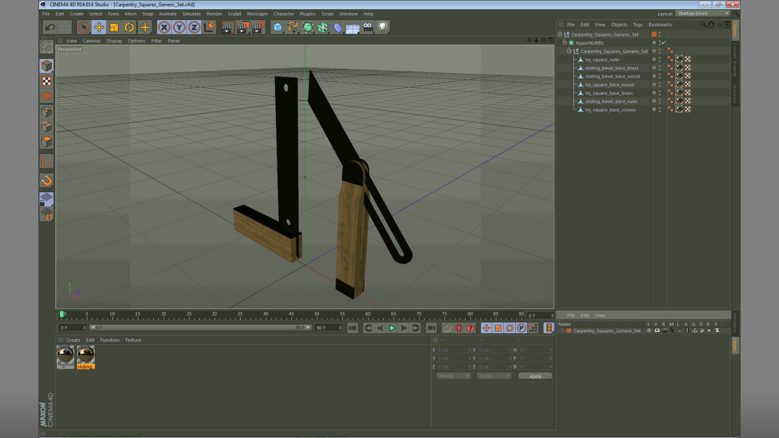 Carpentry Squares Generic Set 3D model