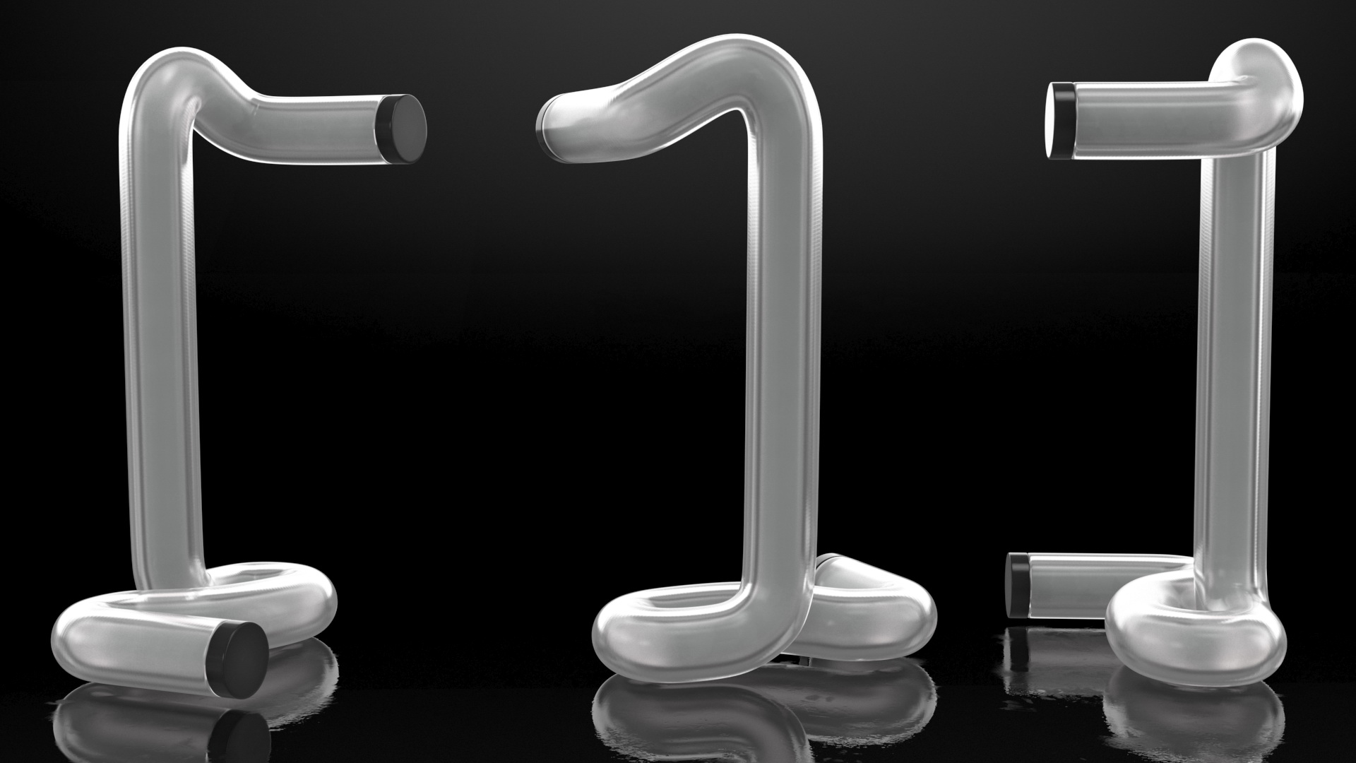 Neon Tube Light Number 1 3D model