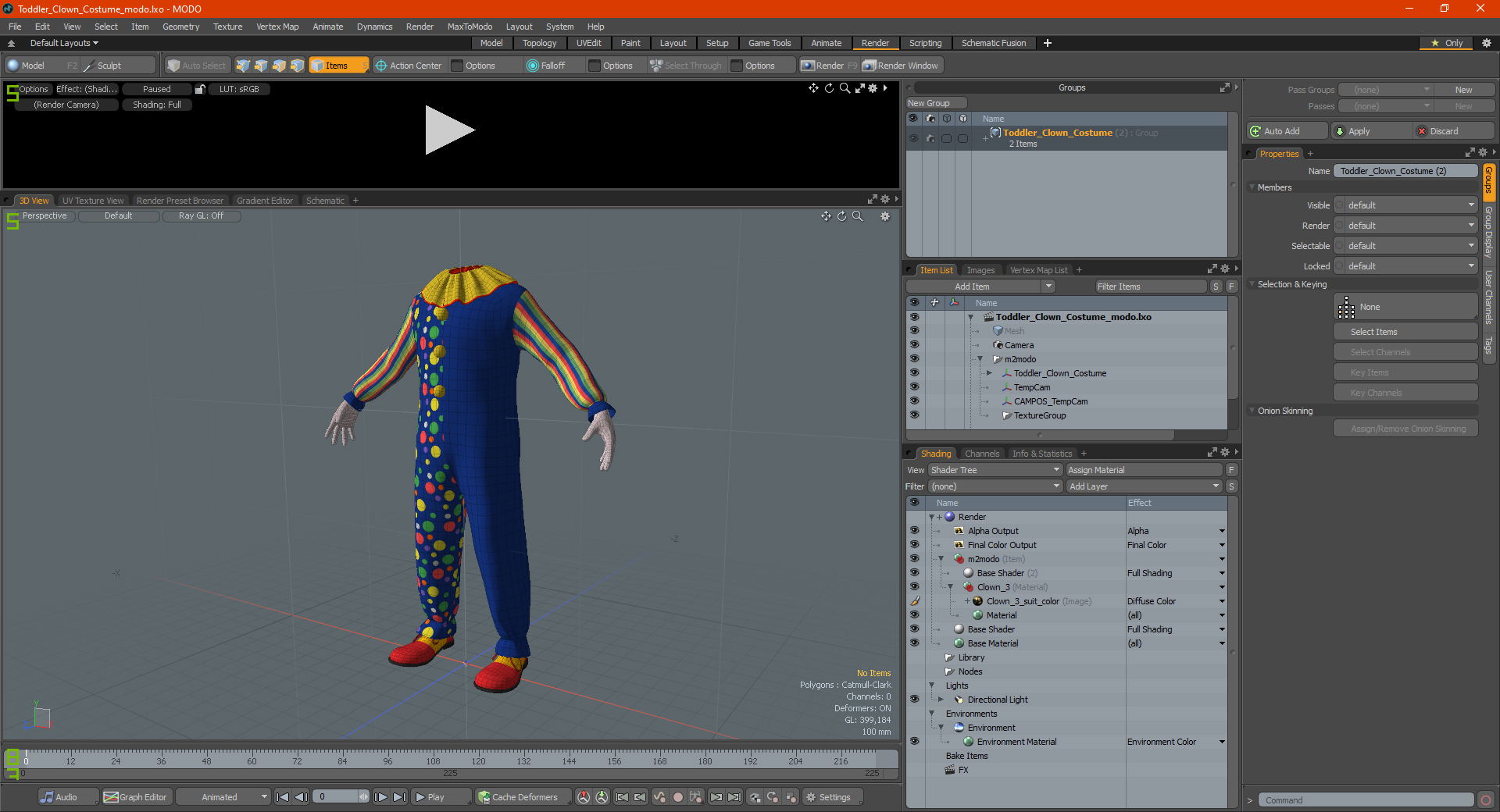 3D Toddler Clown Costume