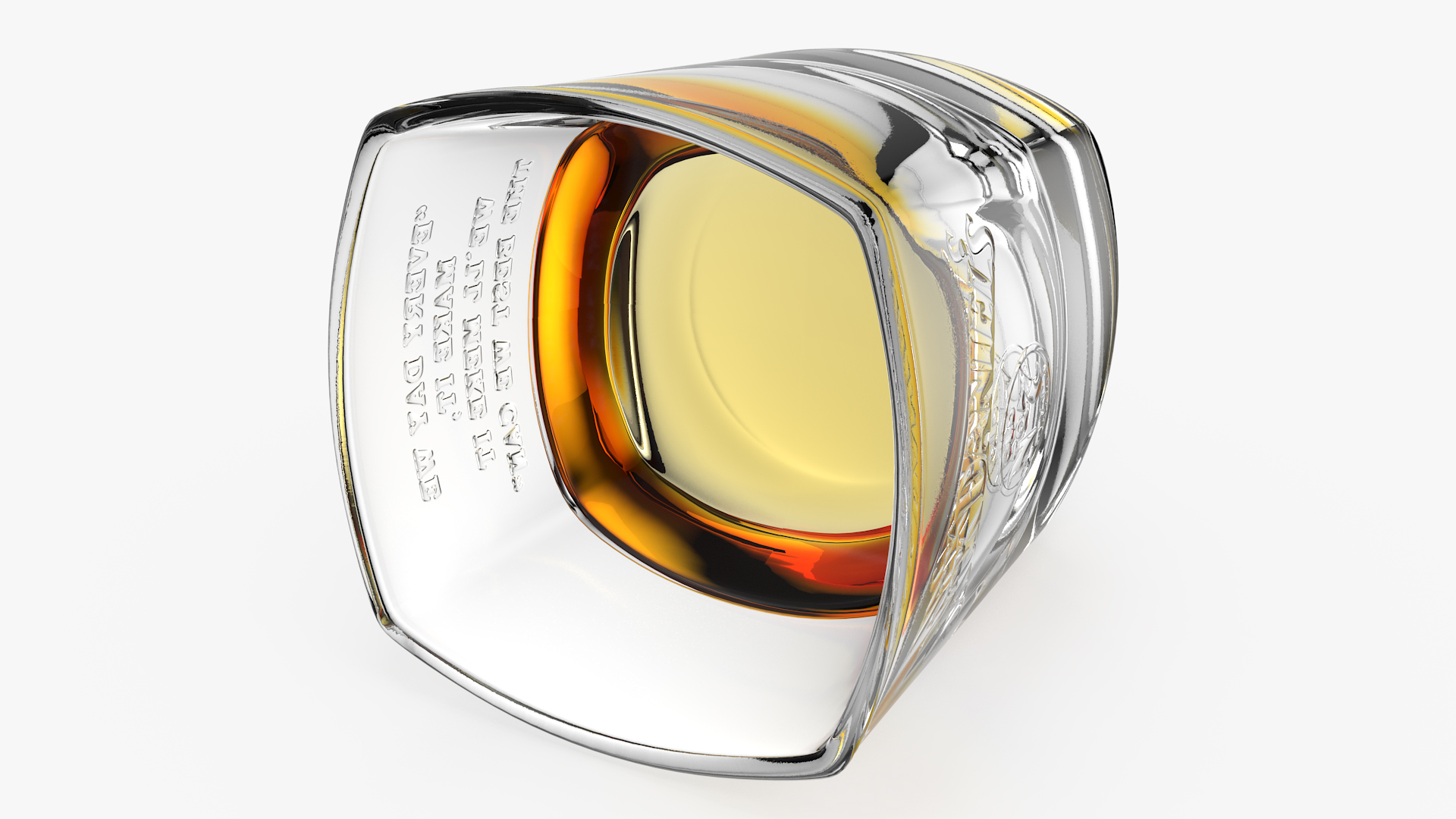 Jack Daniels Rocks Glass With Whiskey 3D