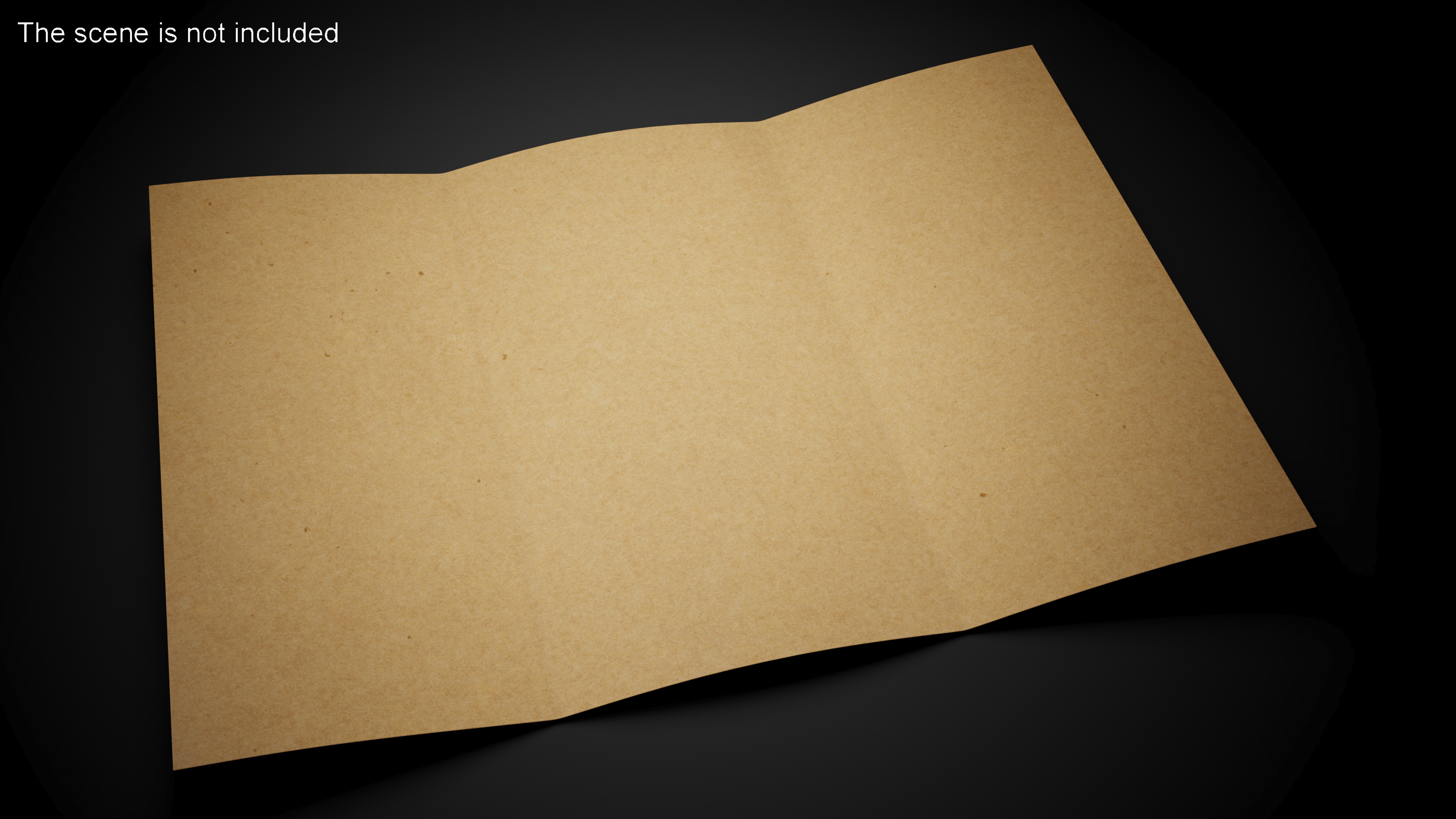 3D Blank Three Times Folded Paper Brown
