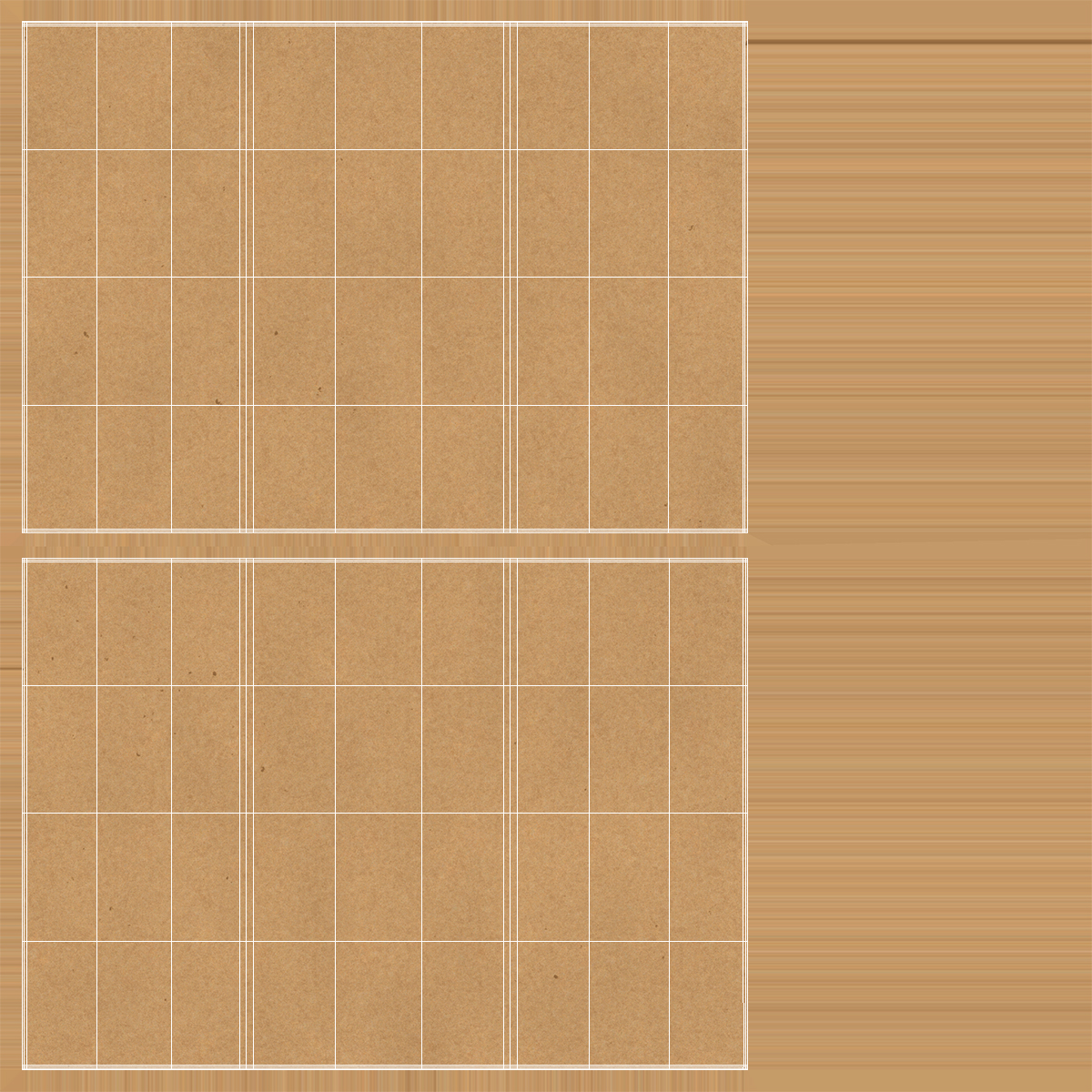 3D Blank Three Times Folded Paper Brown