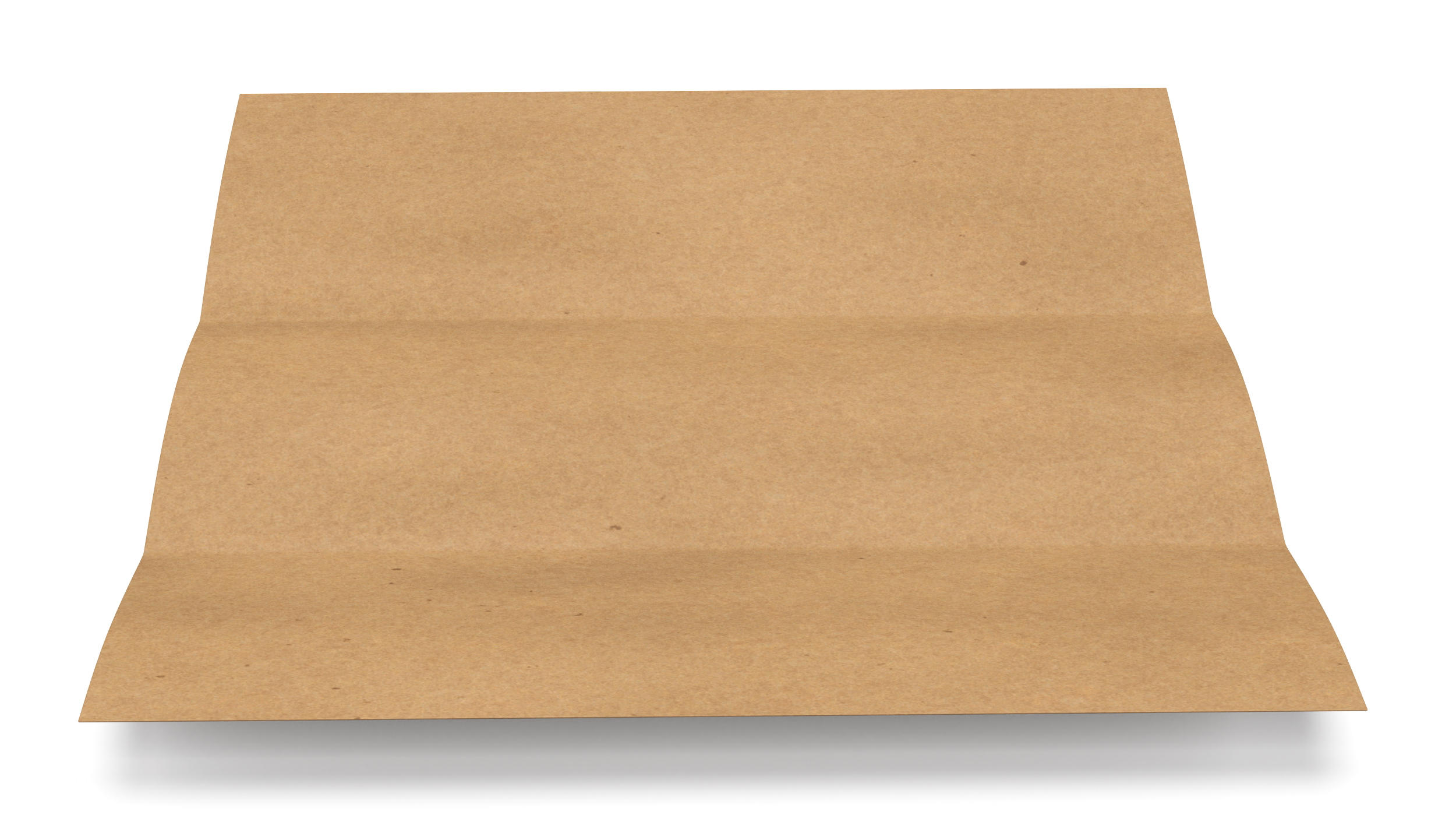 3D Blank Three Times Folded Paper Brown