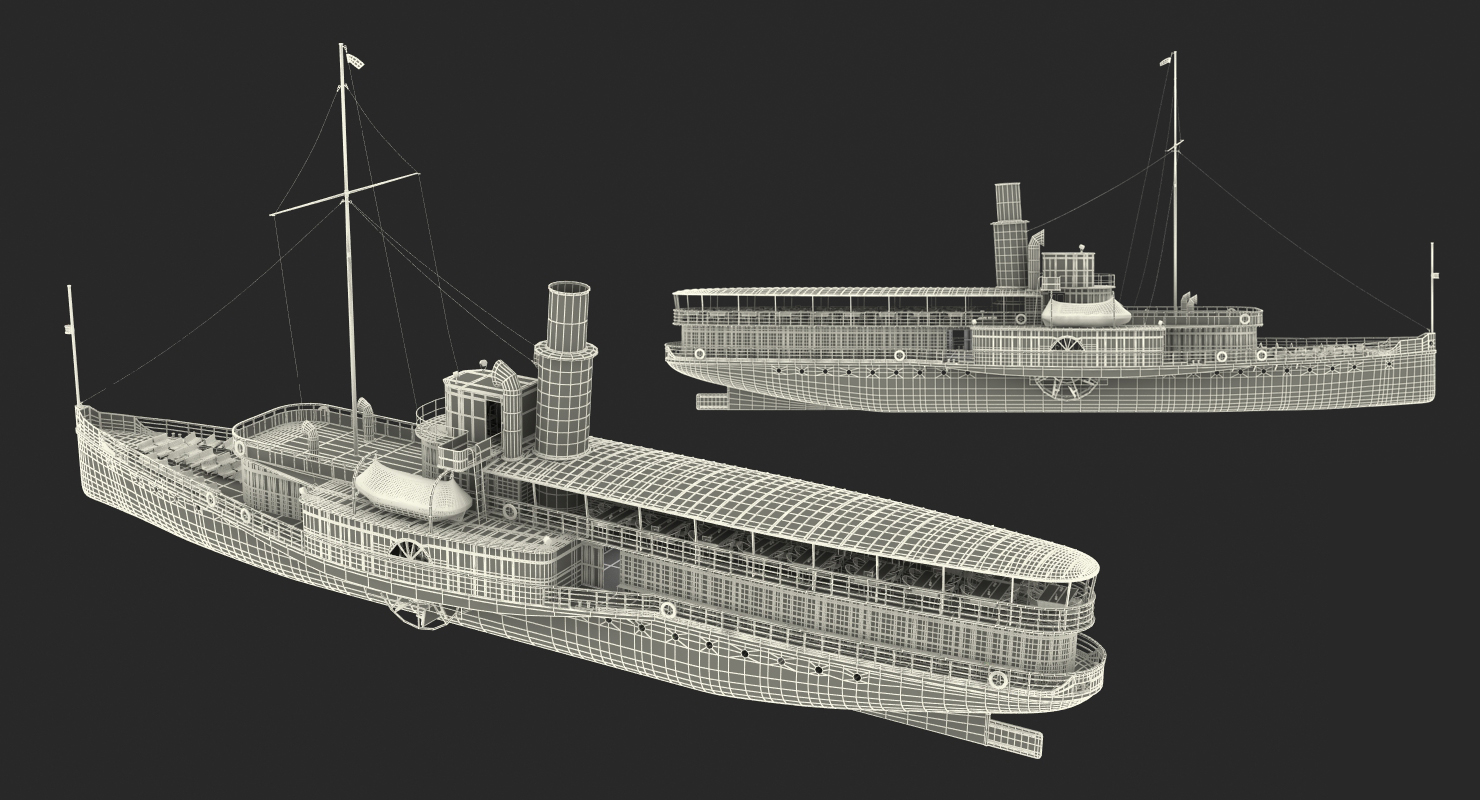 Paddle Steeamship Stadt Rapperswil 3D model