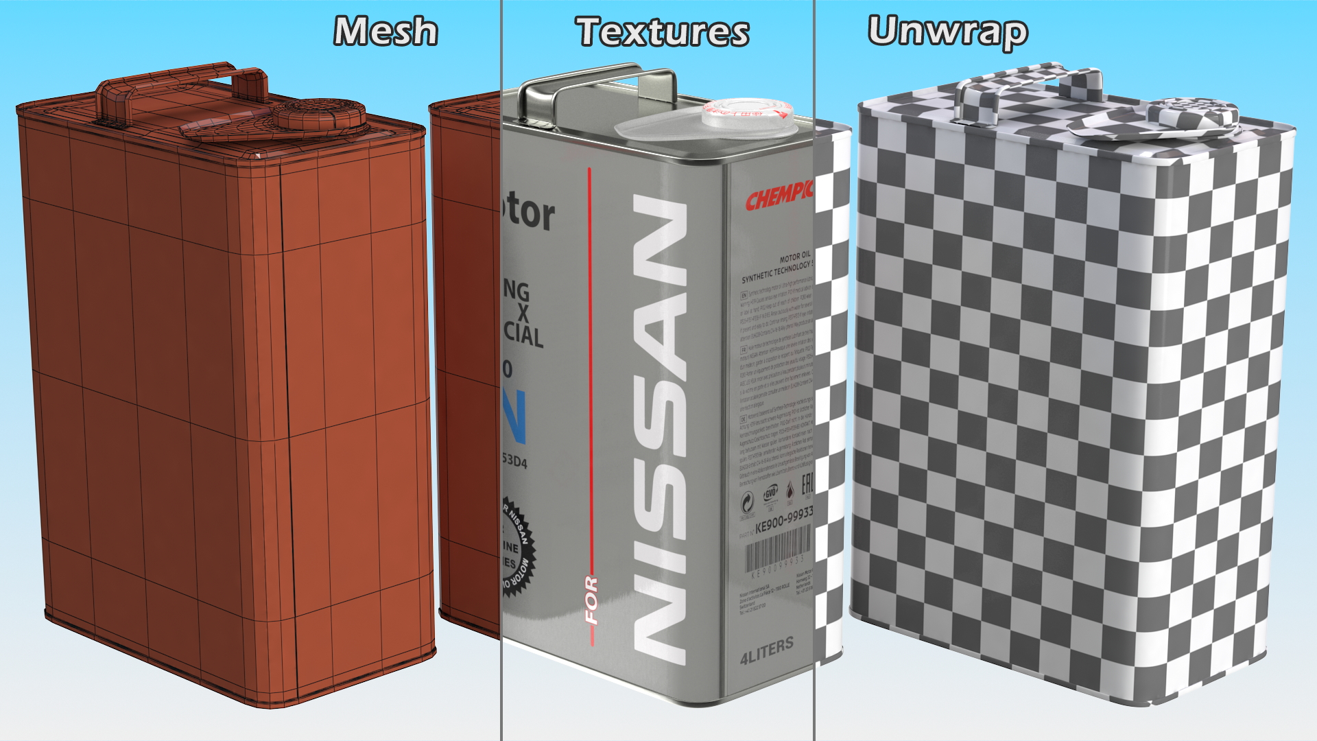 3D Nissan Motor Oil Metal Can