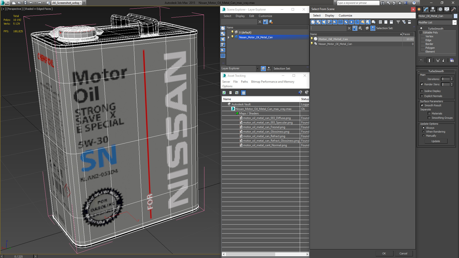 3D Nissan Motor Oil Metal Can