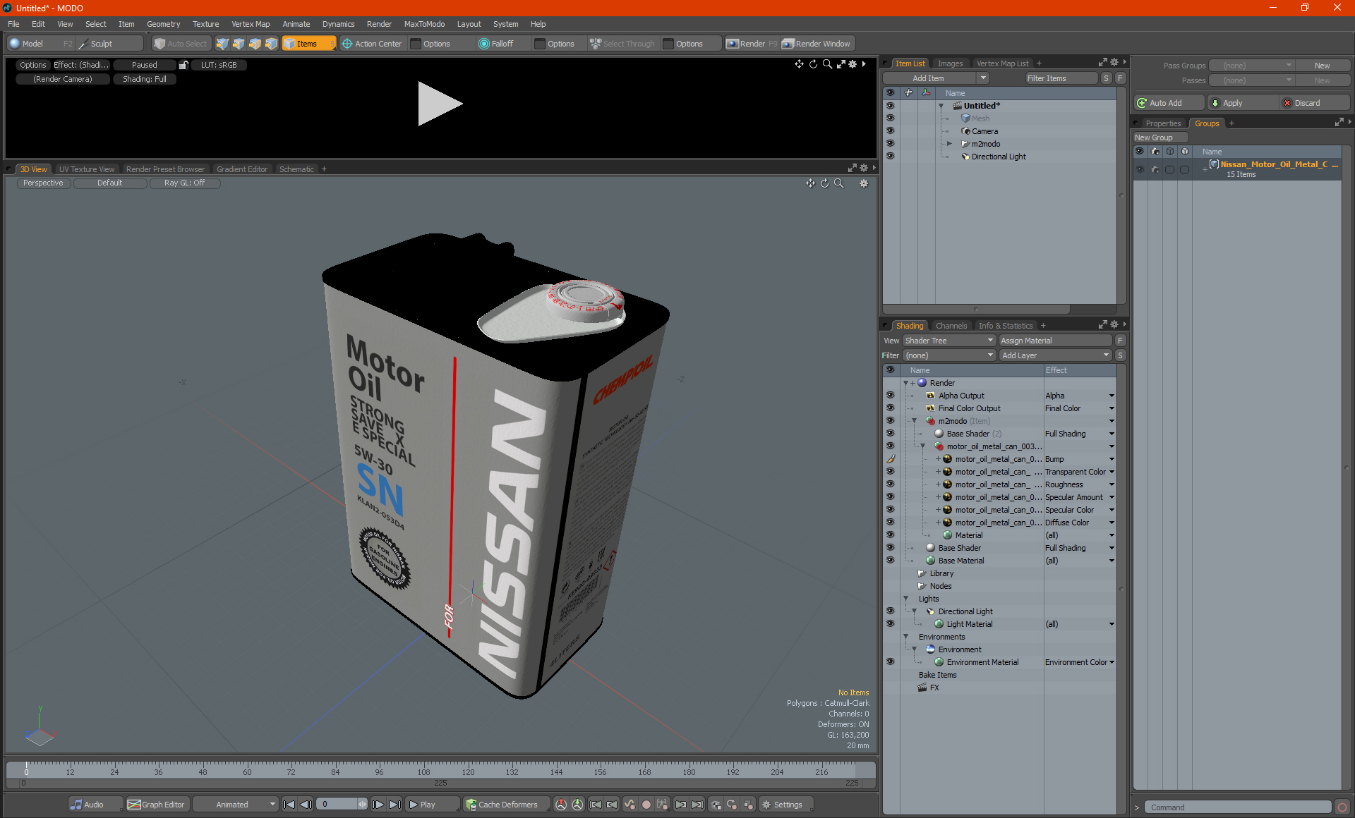 3D Nissan Motor Oil Metal Can