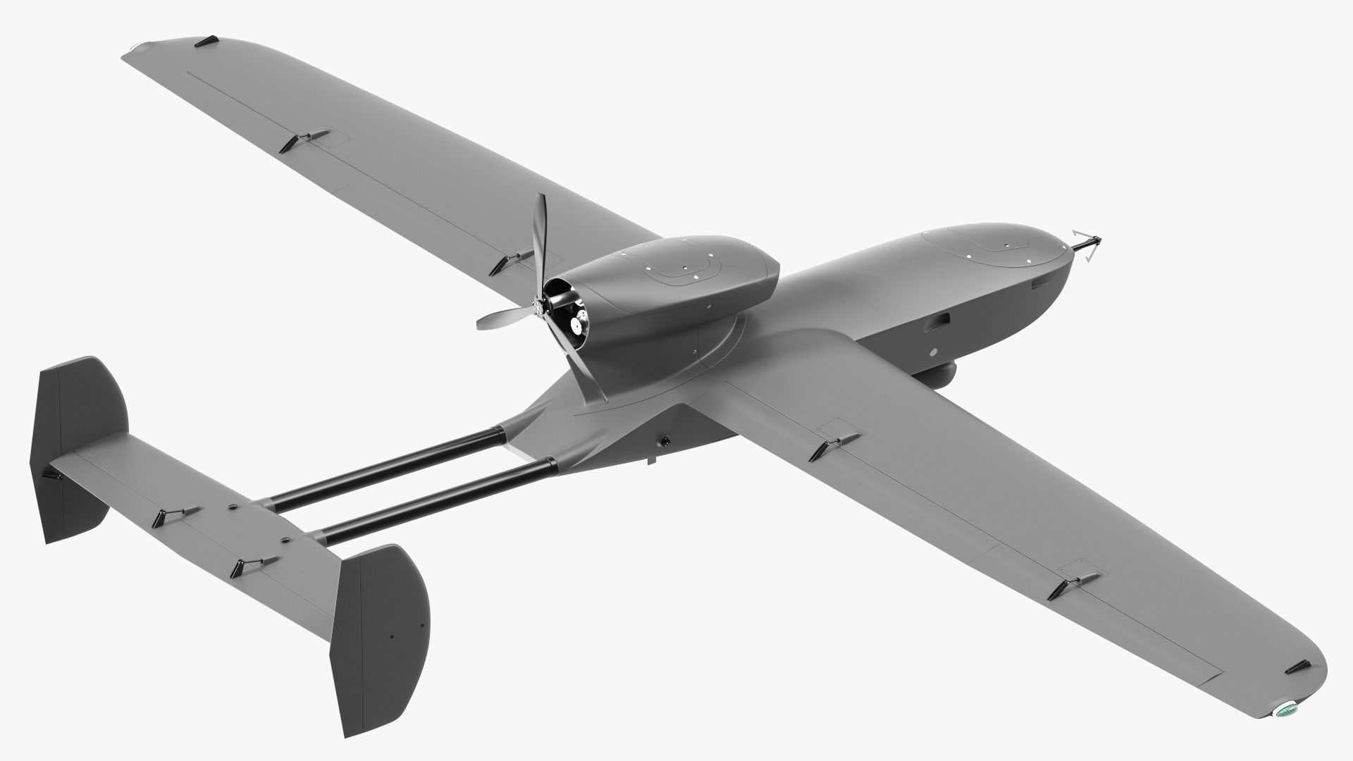 Fixed-wing Surveillance Drone Grey 3D model