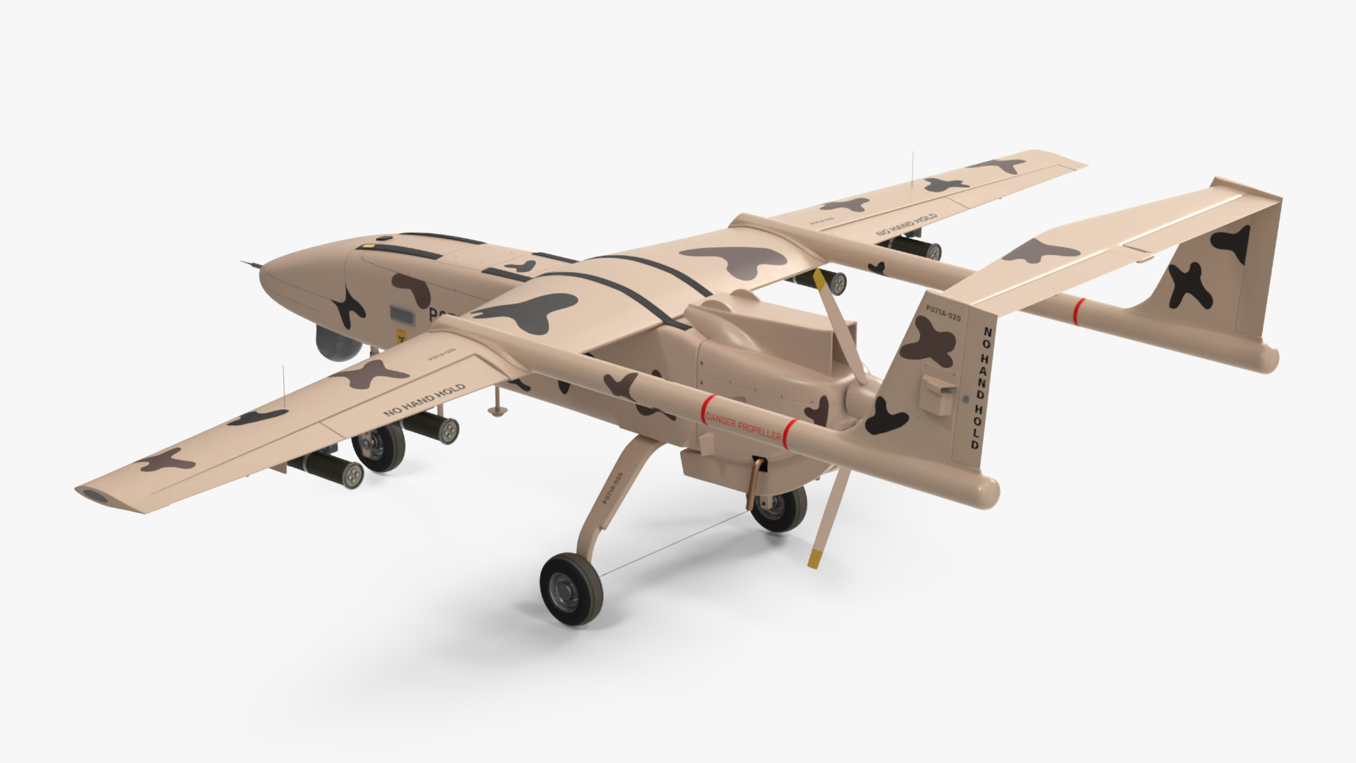 3D Camouflage Iranian Drone Mohajer-6 with Camera