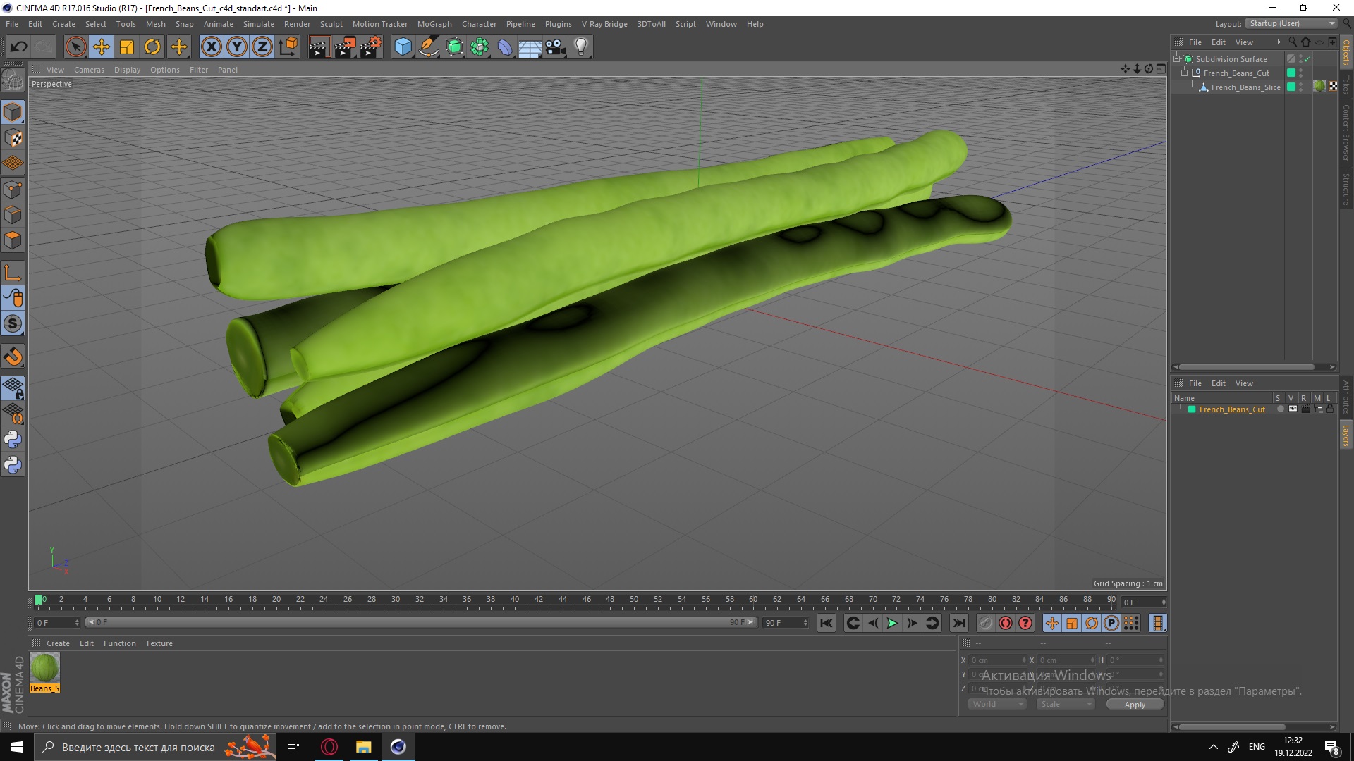 3D French Beans Cut