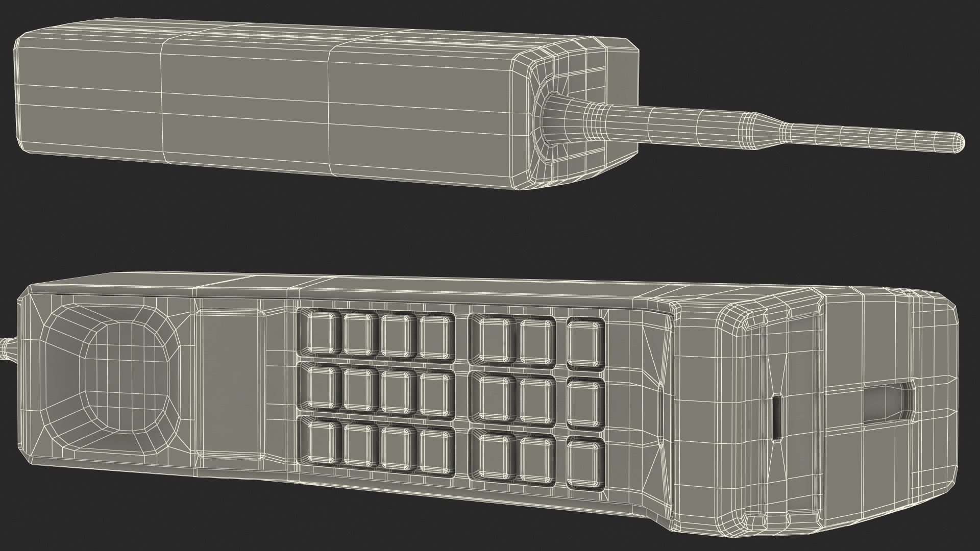 Vintage Analogue Cell Phone 3D