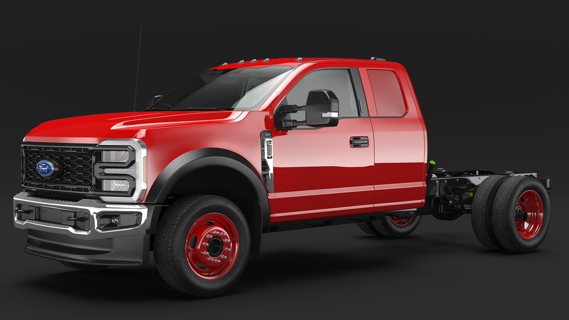 New 2023 Ford Chassis Cab F550 Red 3D model