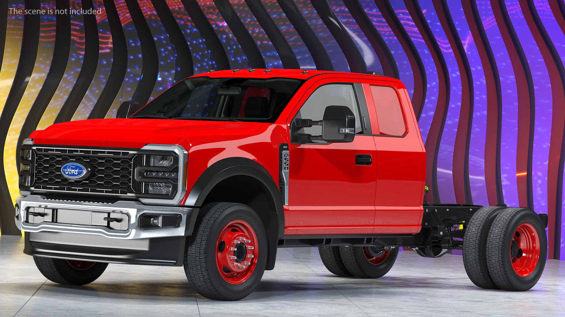 New 2023 Ford Chassis Cab F550 Red 3D model