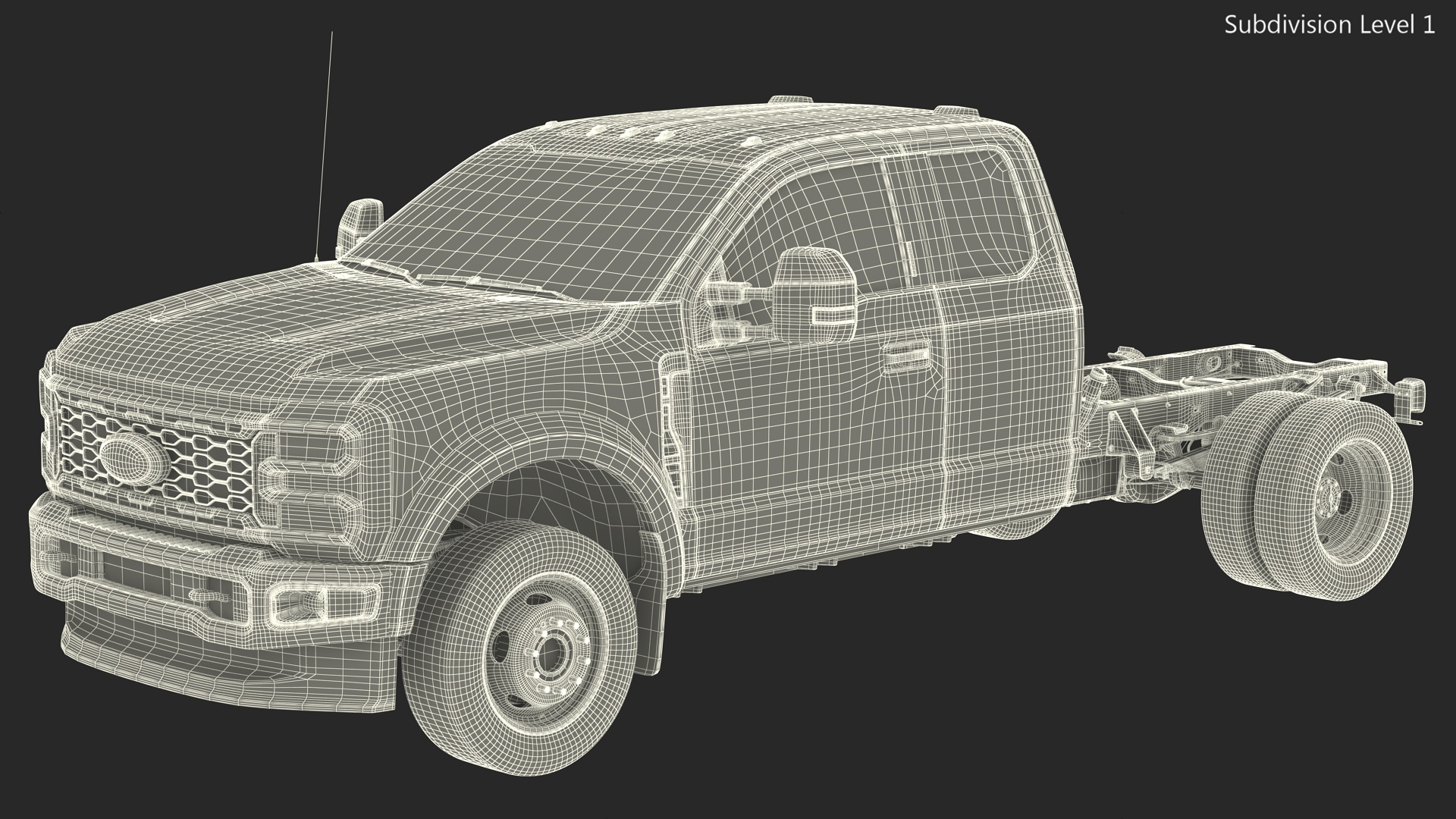 New 2023 Ford Chassis Cab F550 Red 3D model