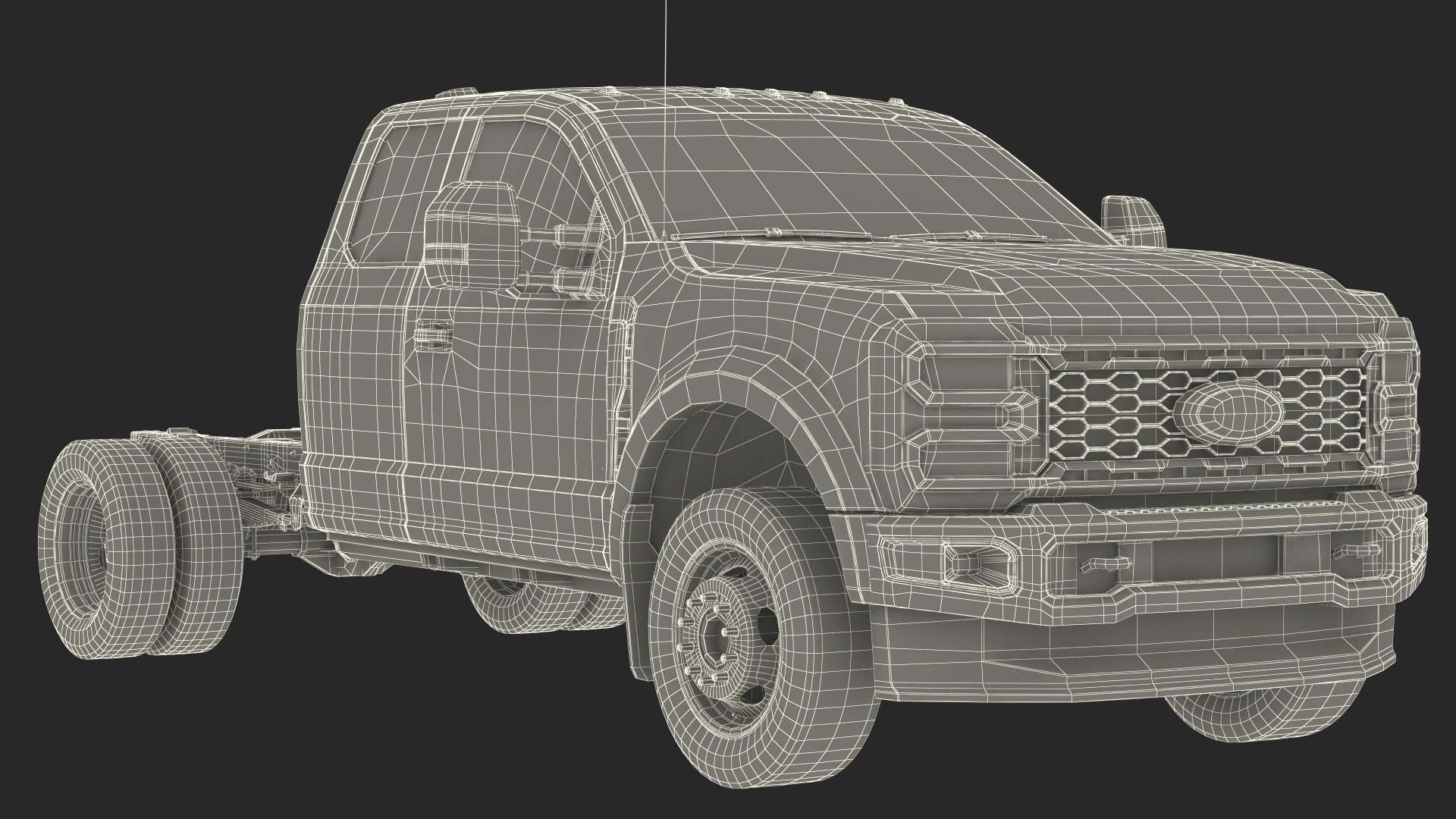New 2023 Ford Chassis Cab F550 Red 3D model