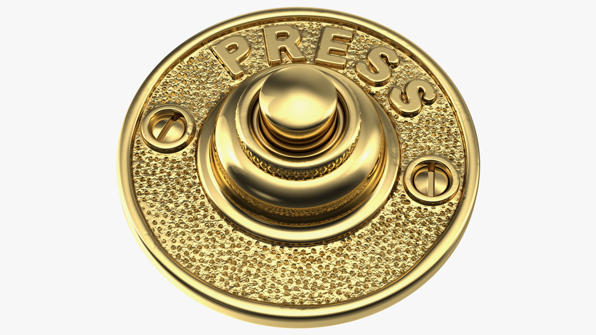 Round Bell Push Button Gold 3D