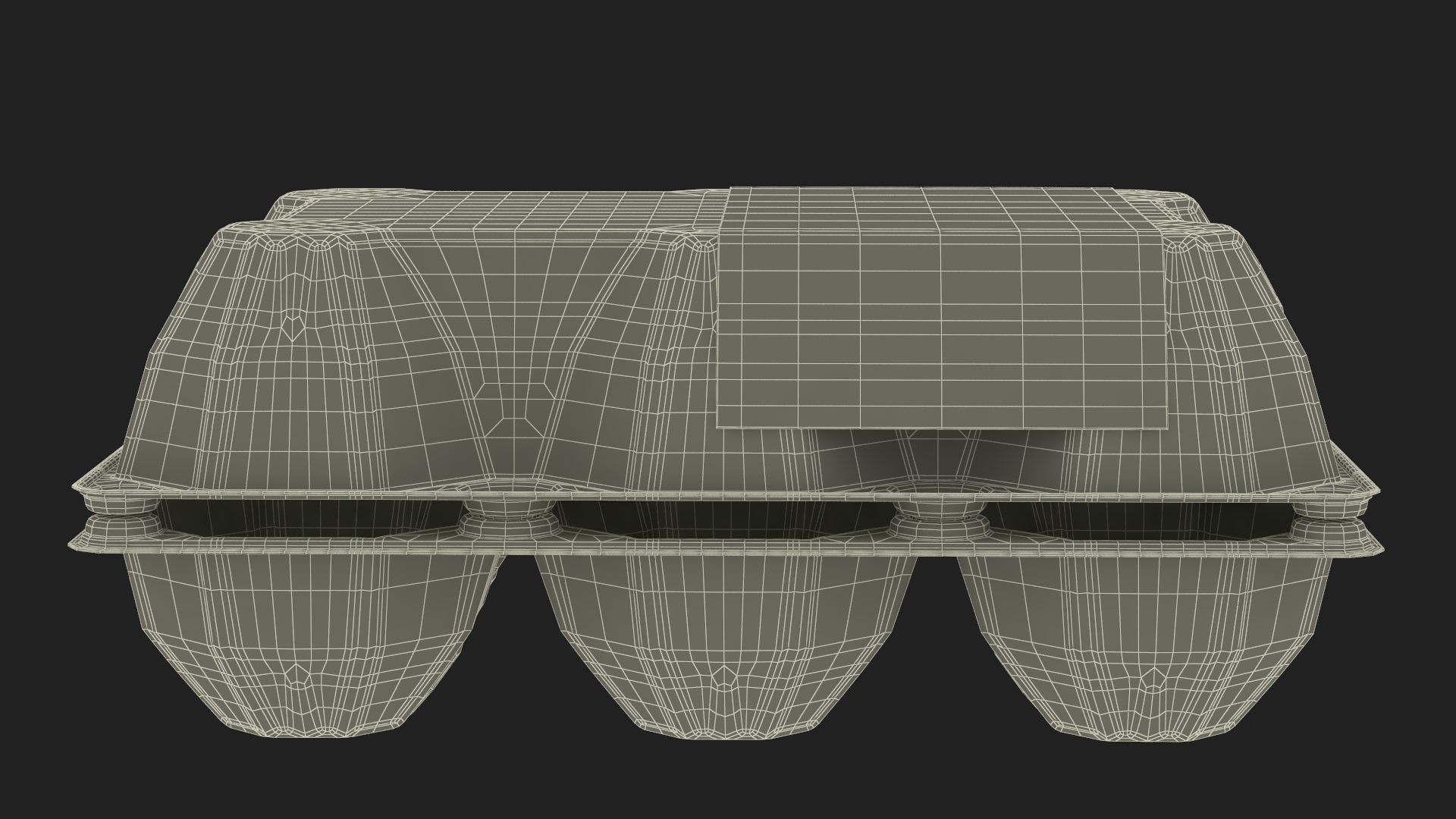 Empty Plastic Packaging for Six Chicken Eggs 3D model