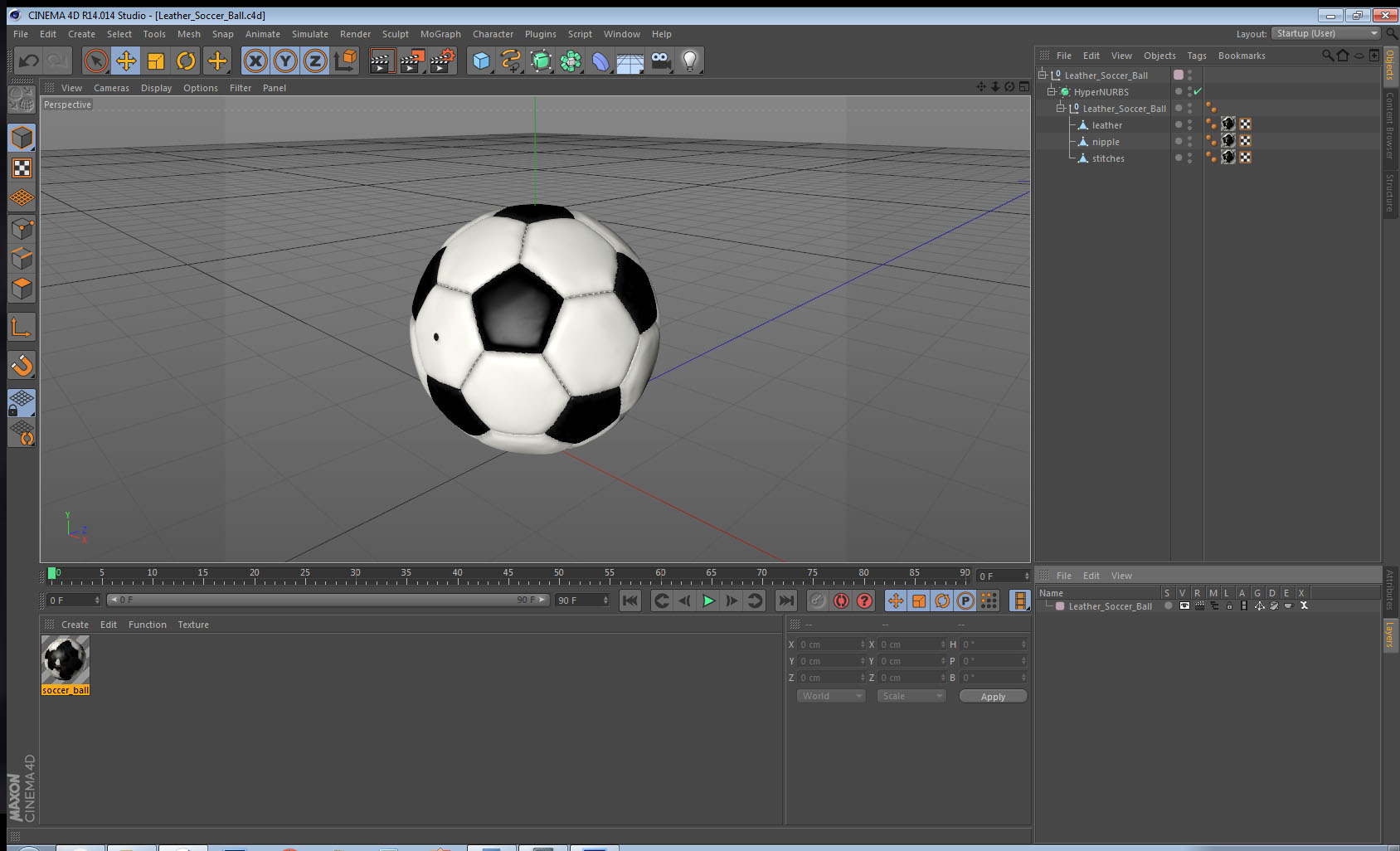Leather Soccer Ball 3D model