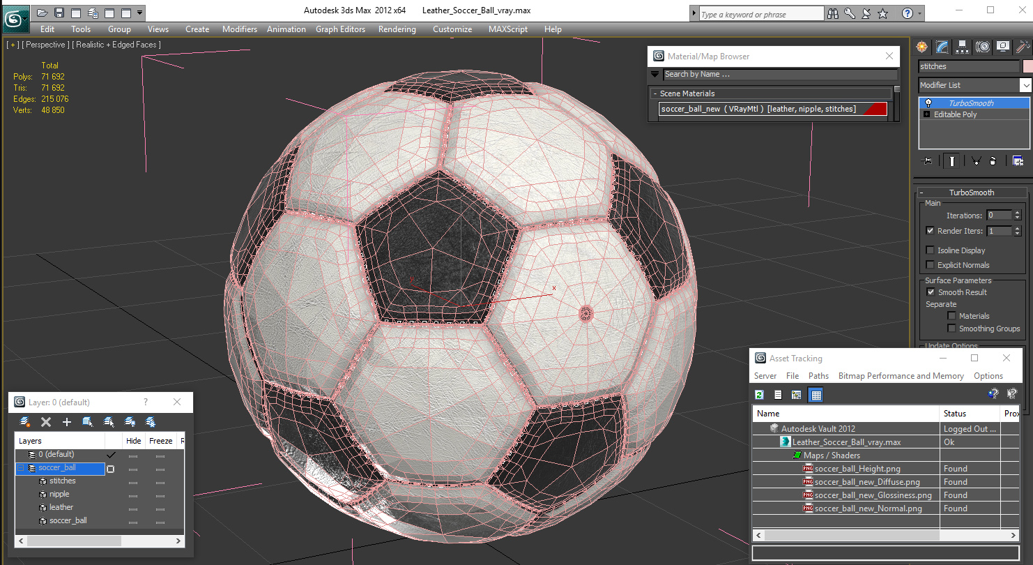 Leather Soccer Ball 3D model