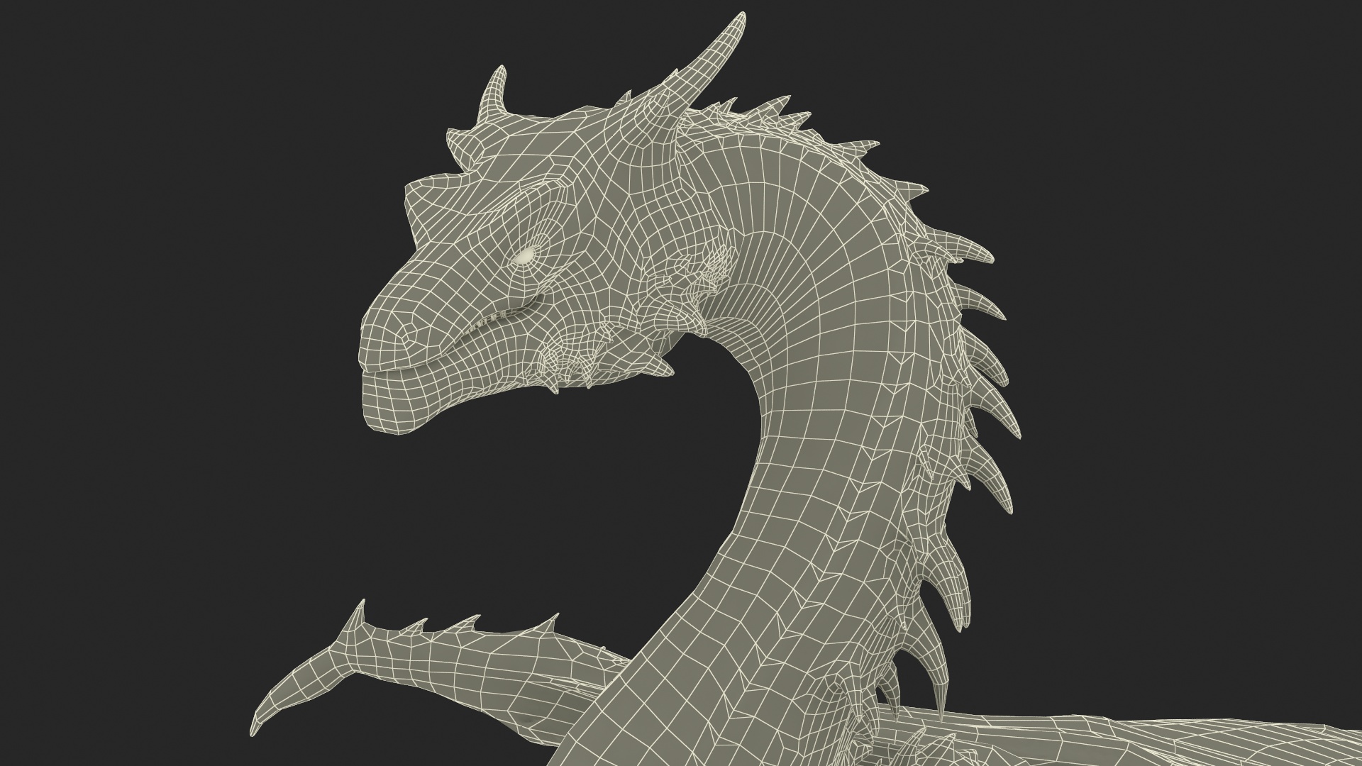 3D Sitting Fantastical Dragon