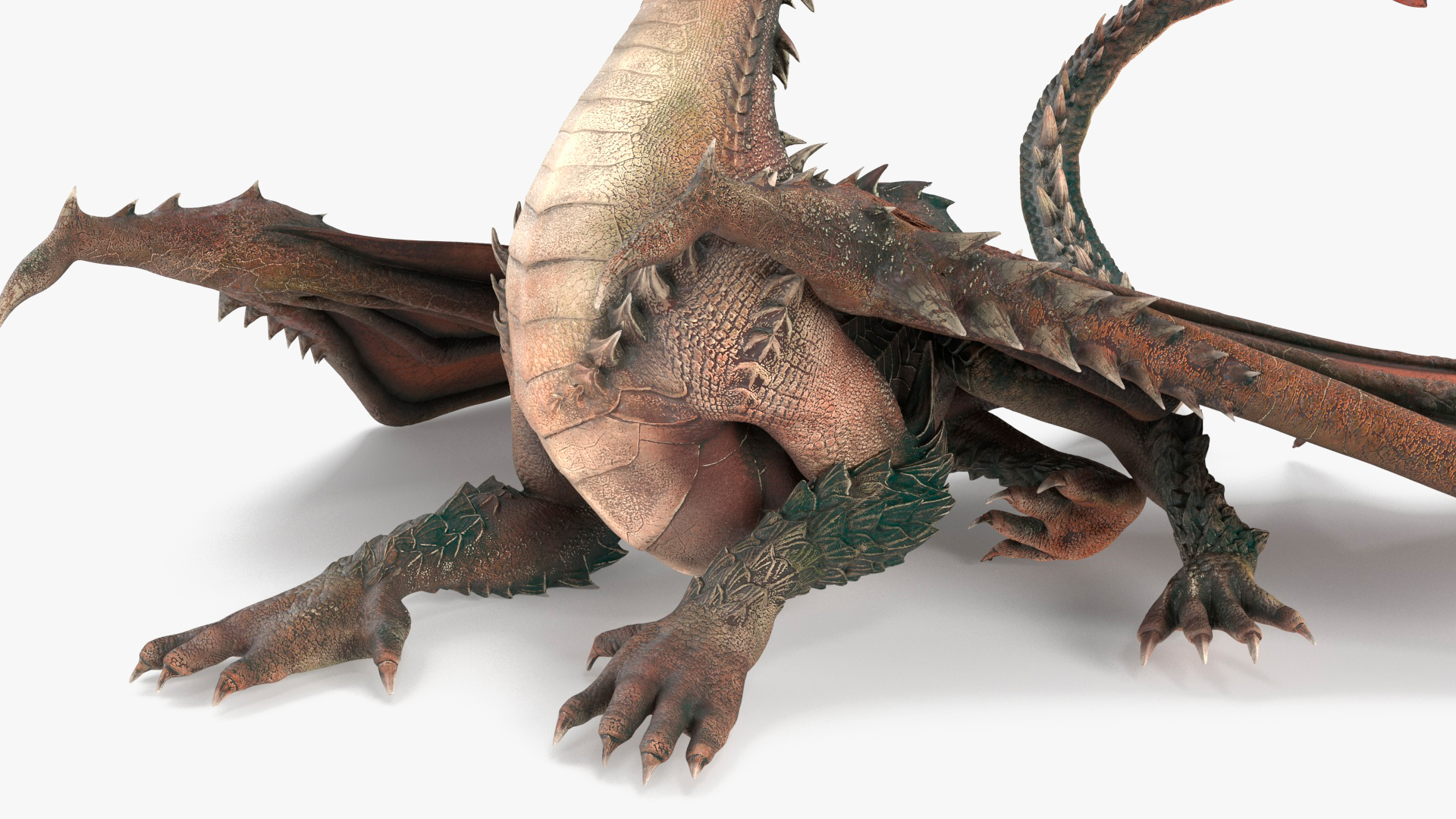 3D Sitting Fantastical Dragon