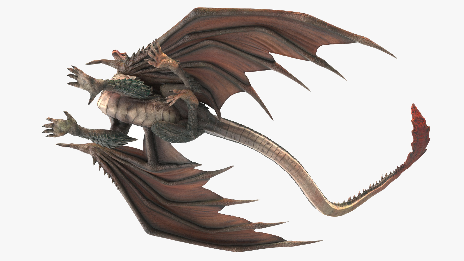 3D Sitting Fantastical Dragon