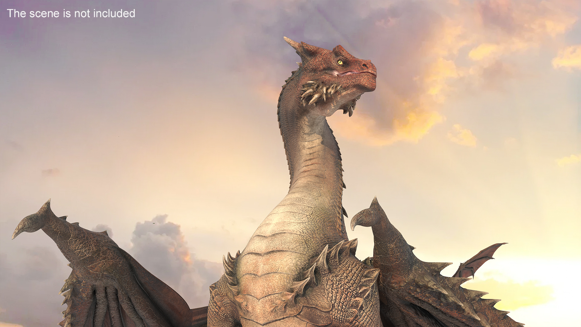 3D Sitting Fantastical Dragon