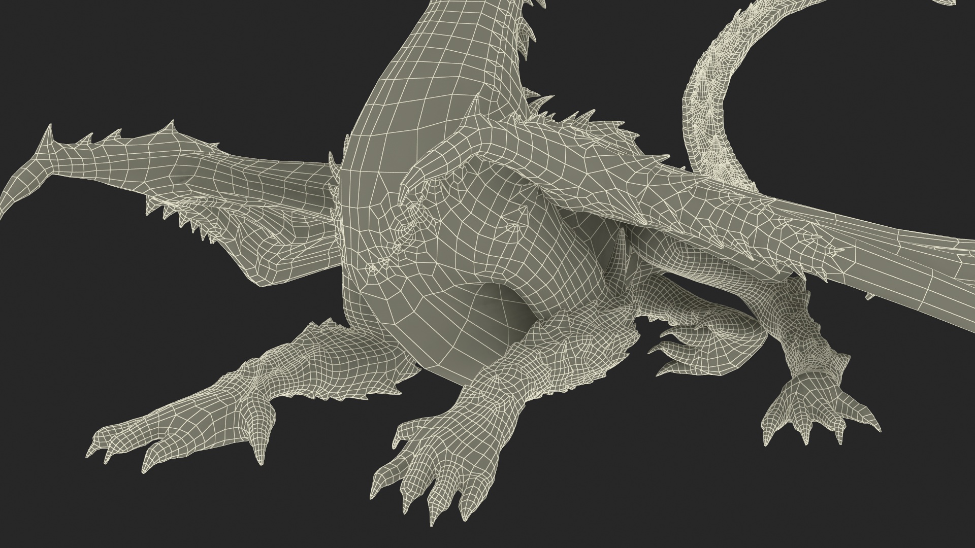 3D Sitting Fantastical Dragon