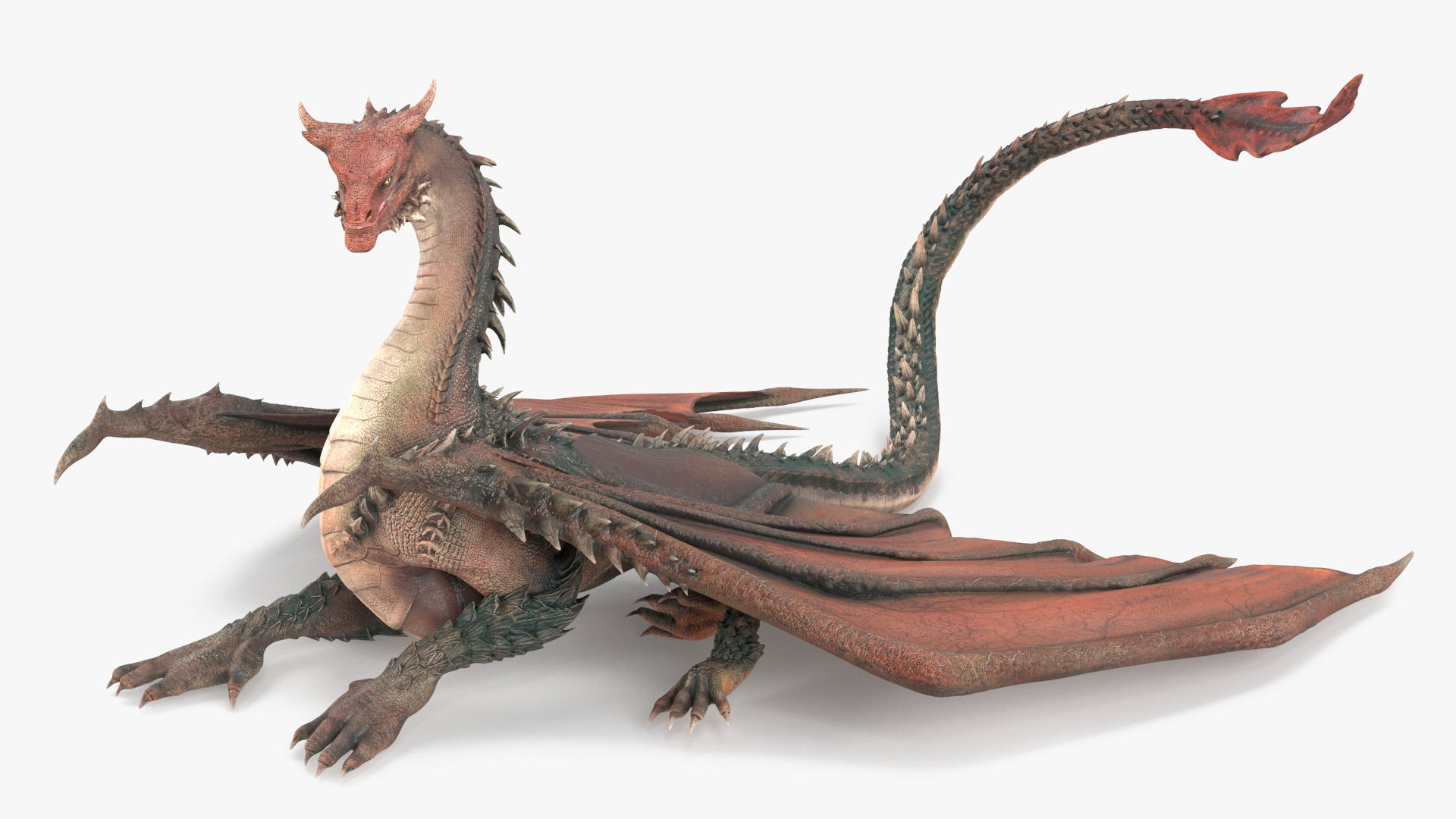 3D Sitting Fantastical Dragon