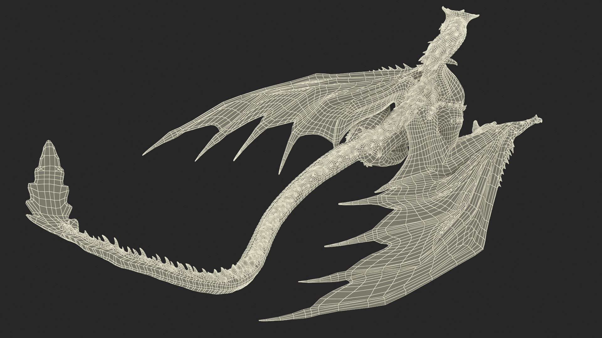 3D Sitting Fantastical Dragon