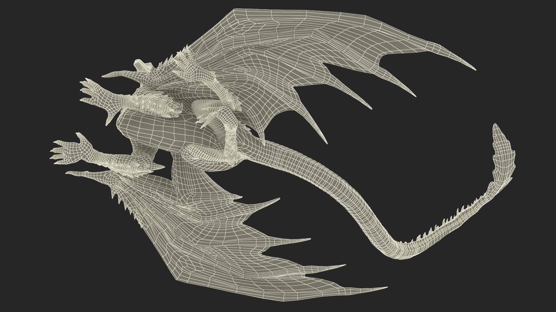 3D Sitting Fantastical Dragon