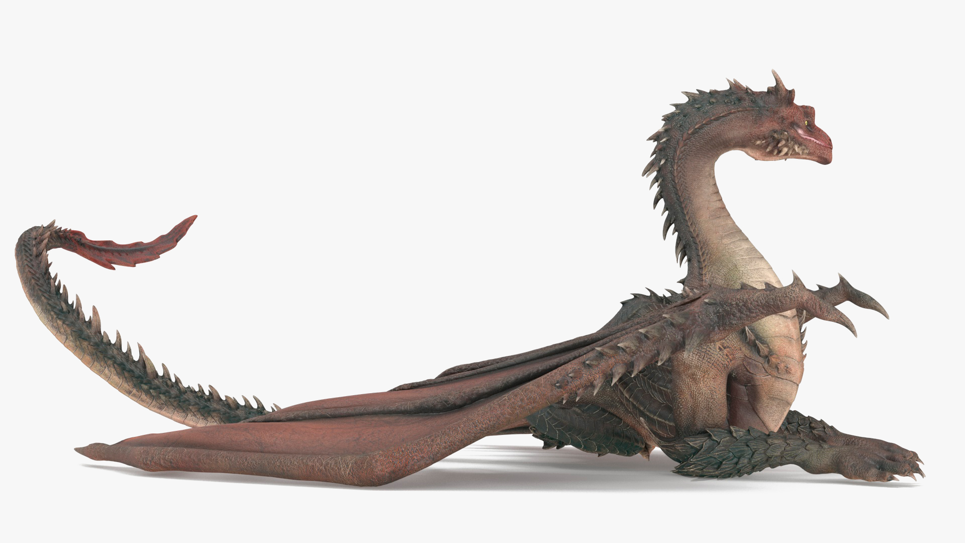 3D Sitting Fantastical Dragon