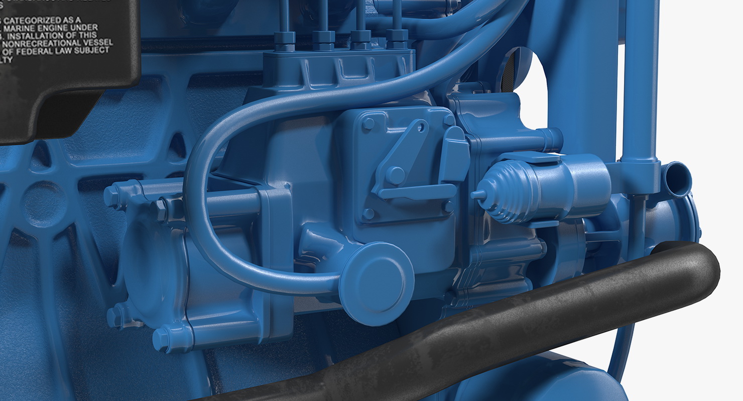Nanni Diesel 4 Cylinder Marine Engine 3D