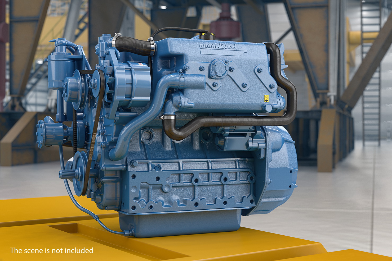 Nanni Diesel 4 Cylinder Marine Engine 3D