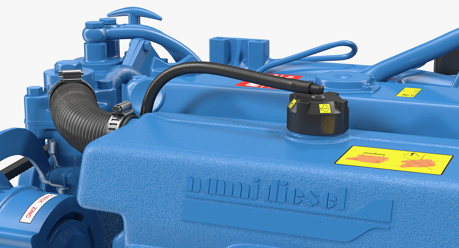 Nanni Diesel 4 Cylinder Marine Engine 3D