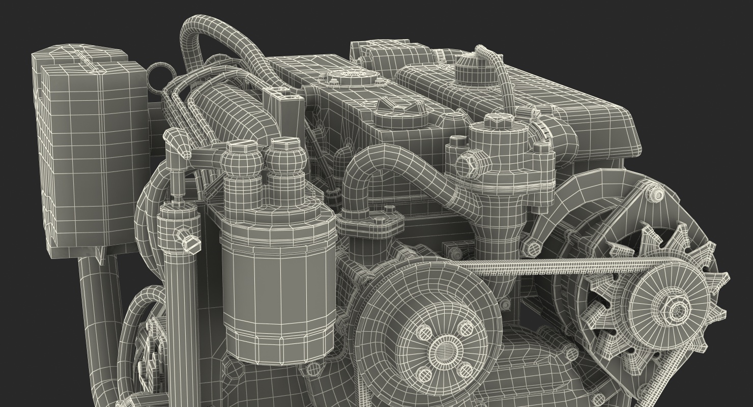Nanni Diesel 4 Cylinder Marine Engine 3D