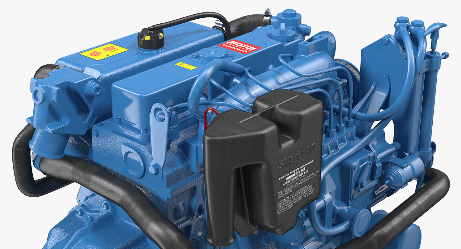 Nanni Diesel 4 Cylinder Marine Engine 3D