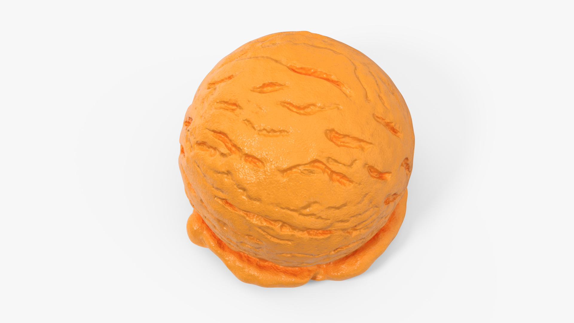 Orange Ice Cream Scoop 3D