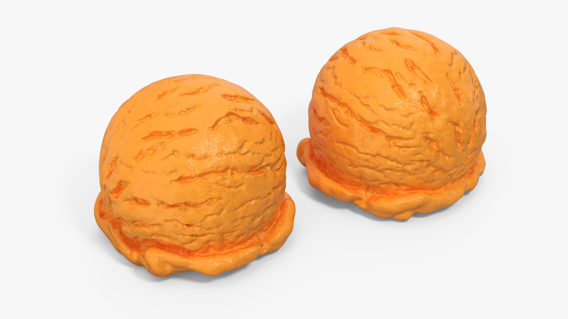 Orange Ice Cream Scoop 3D