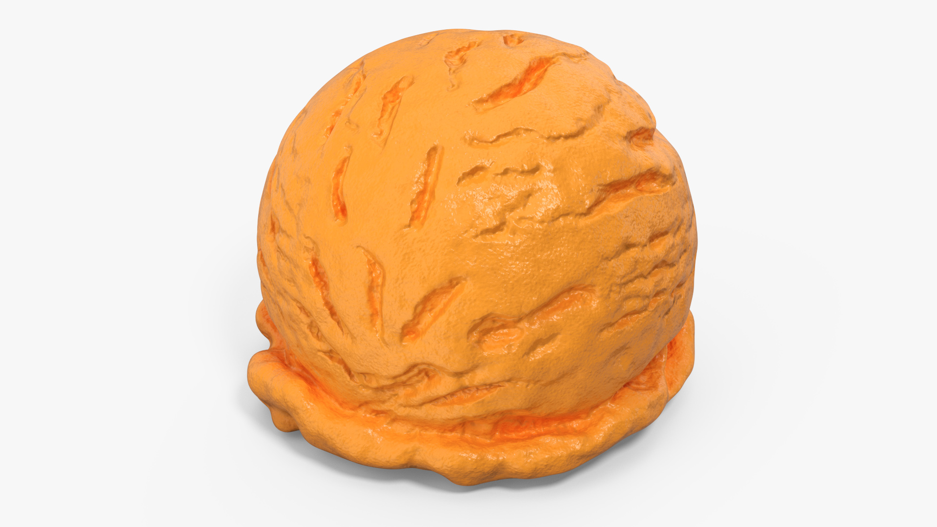Orange Ice Cream Scoop 3D