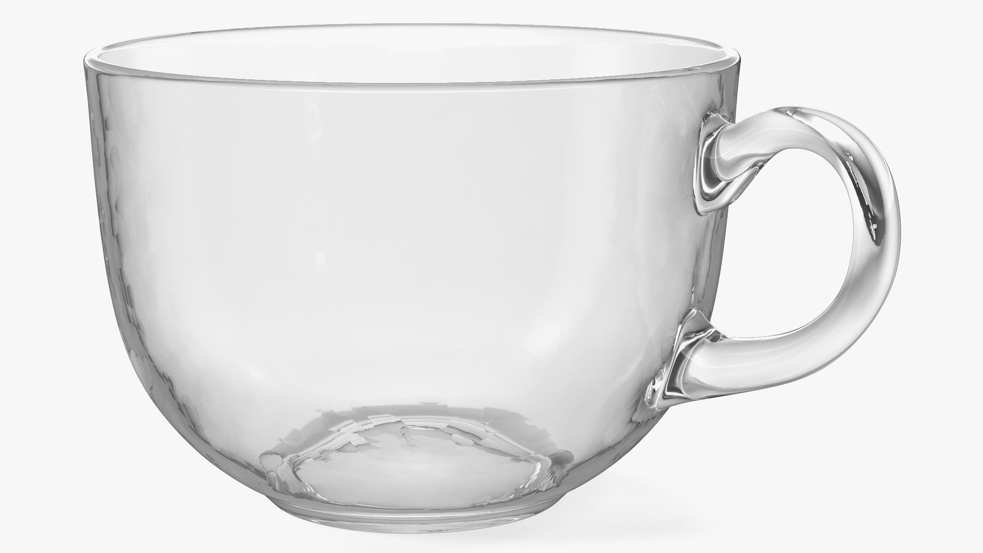 3D Clear Glass Teacup Empty Set model