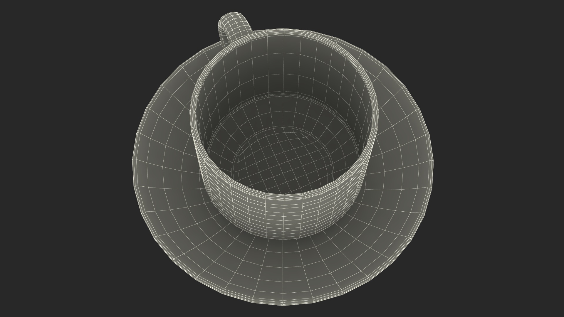 3D Clear Glass Teacup Empty Set model