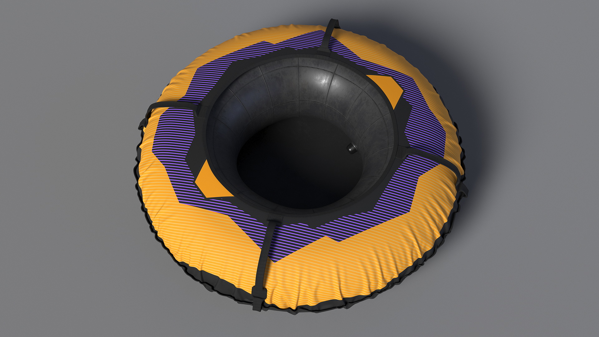 Inflatable Sled Snow Tube Yellow 3D