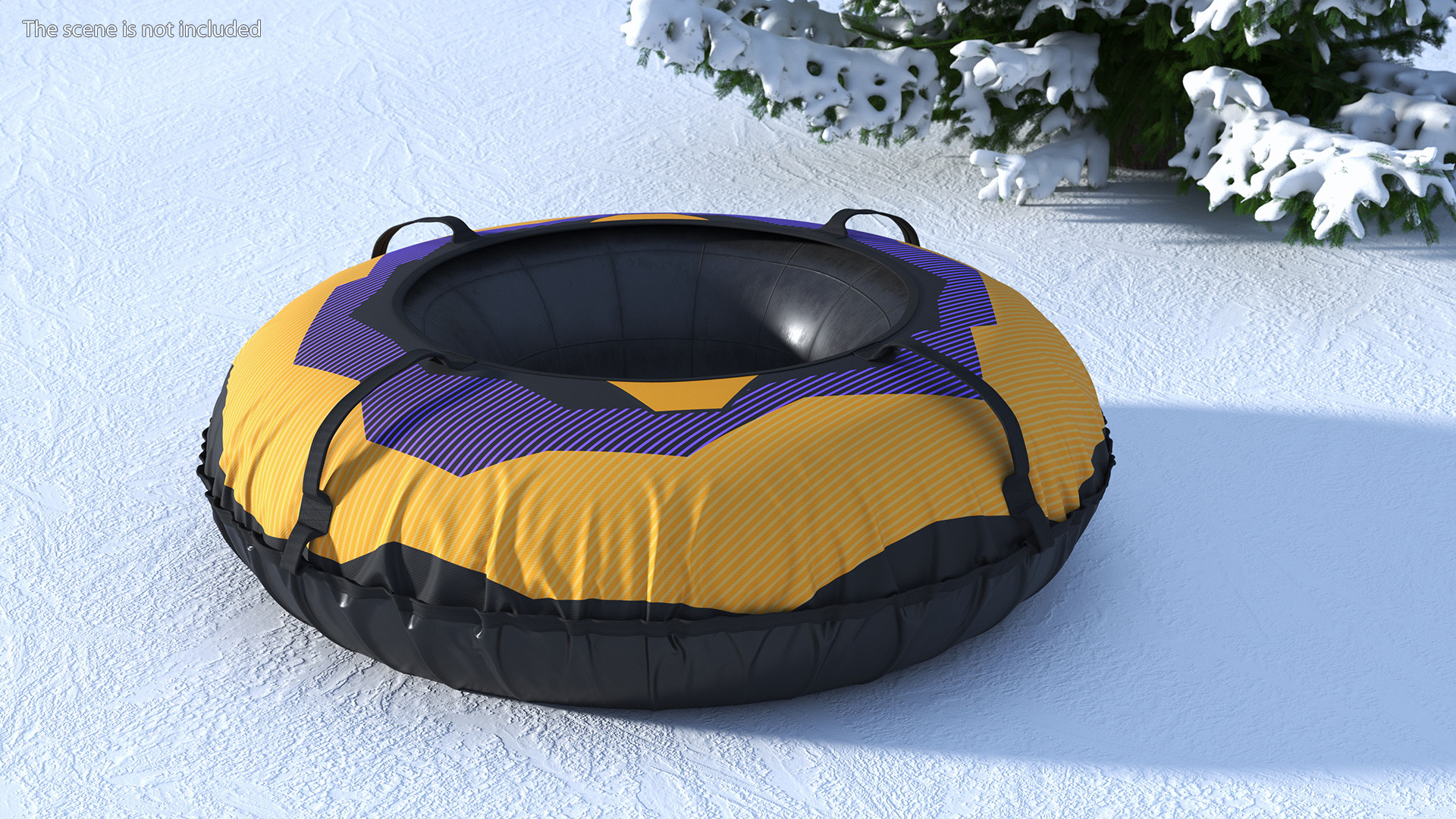 Inflatable Sled Snow Tube Yellow 3D