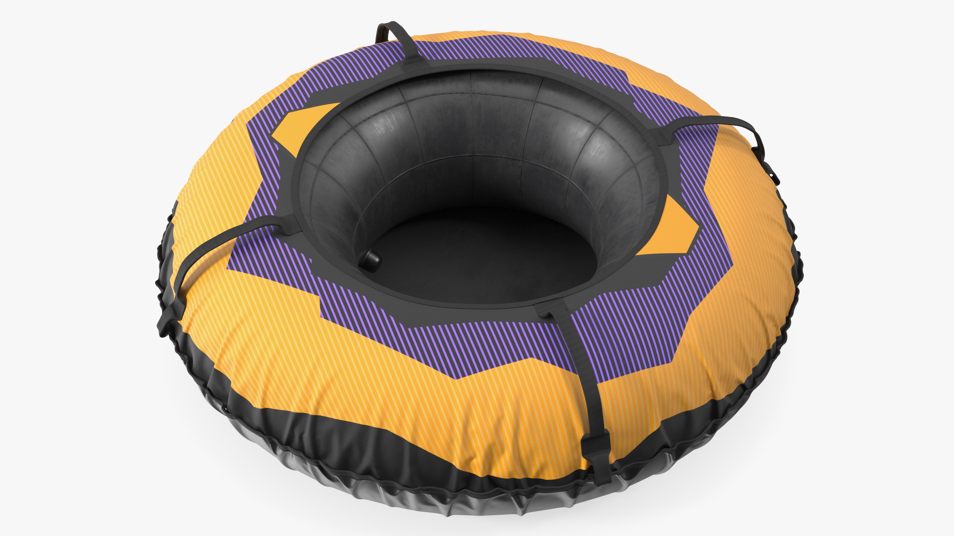 Inflatable Sled Snow Tube Yellow 3D